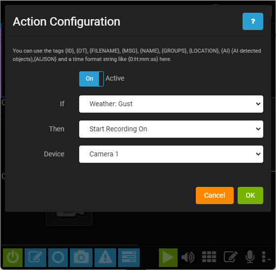 プラグインのアクション設定