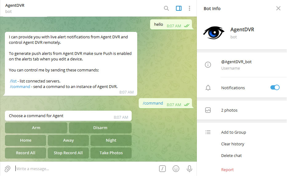 Exemple de bot Telegram