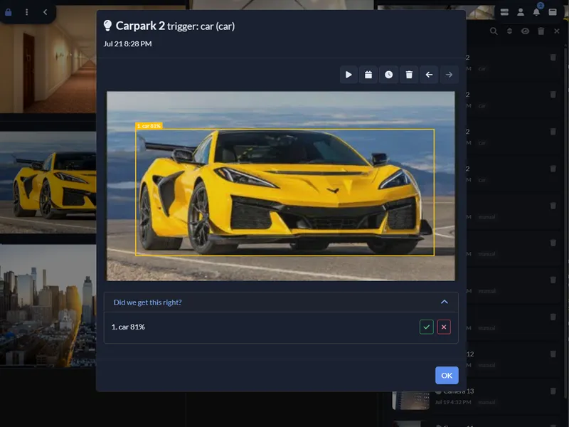AI object recognition with learning feedback system