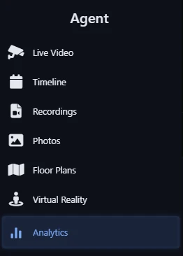 Analytics in the Agent DVR menu