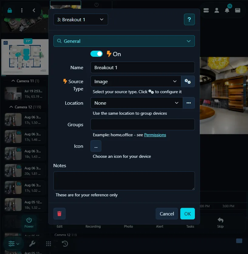Editing a camera in Agent DVR