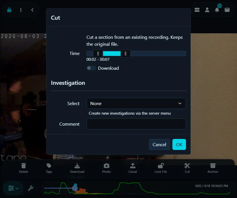 Editing recordings in Agent DVR